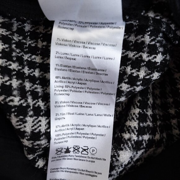 ANTHROPOLOGIE Exquise Wide Leg High Rise Plaid Trousers Pants Black White Small - Picture 13 of 14